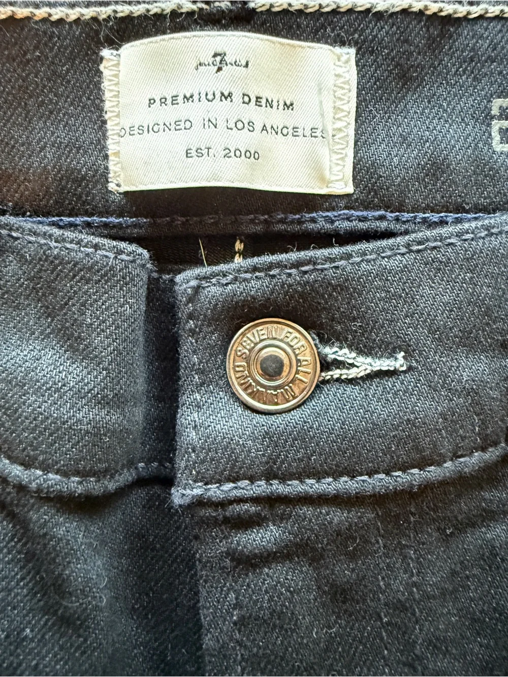 7 For All Mankind Adrien Black Slim Straight Jeans | Men’s Size 29 Premium Denim